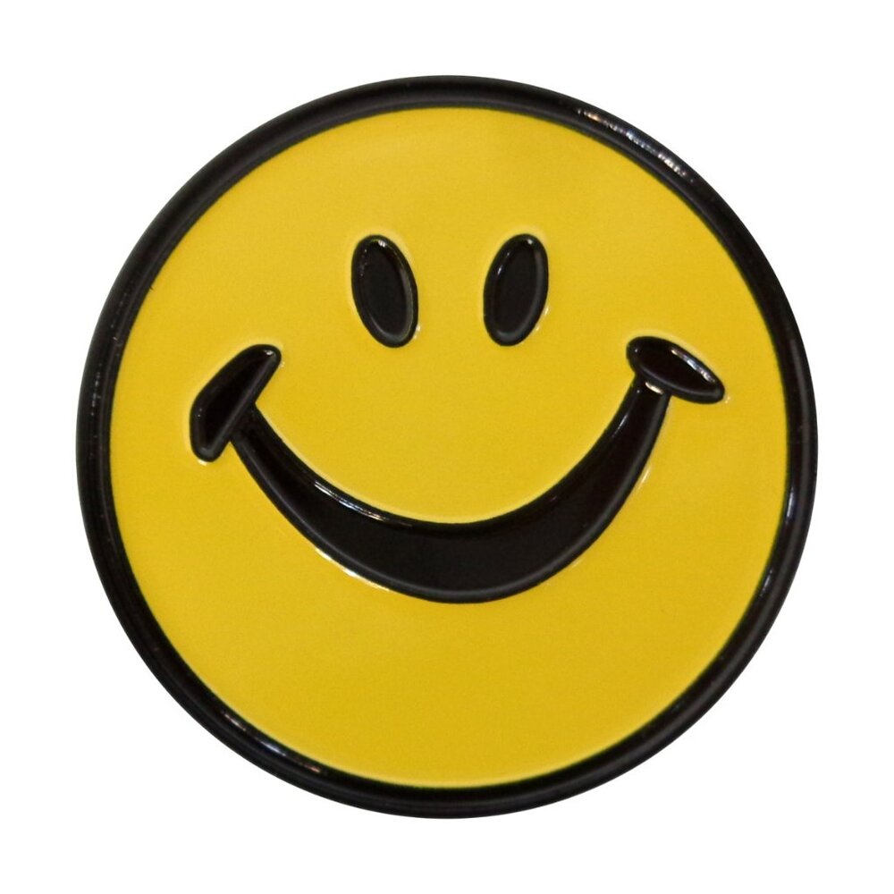 Yellow Happy Face Enamel Pin - Cute 1970s Smile Funny Emoticon Apparel Gift NWT